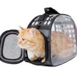 Geanta de Transport pentru Caine sau Pisica NEGRU - TRANSPARENT AG644L