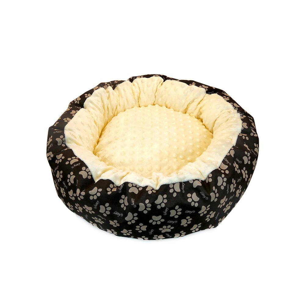 culcus_2.jpg Culcus moale cu perna, pentru caine/pisica, Model Minky, culoare galben, impermeabil, baza antiderapanta, 50 cm - imagine 1