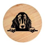 Tablou gravat pe lemn, caine rasa 'OGAR AFGAN'