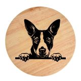 Tablou gravat pe lemn, caine rasa 'BASENJI'