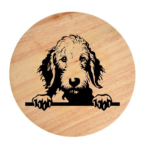 Tablou gravat pe lemn, caine rasa 'BEDLINGTON TERRIER'