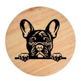Tablou gravat pe lemn, caine rasa 'FRENCH BULLDOG MODEL 1'