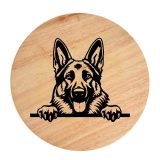 Tablou gravat pe lemn, caine rasa 'GERMAN SHEPHERD'
