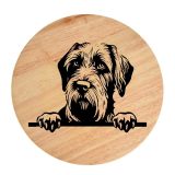 Tablou gravat pe lemn, caine rasa 'GERMAN WIREHAIRED'