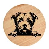 Tablou gravat pe lemn, caine rasa 'GLEN OF IMAAL TERRIER'