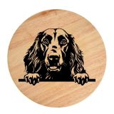 Tablou gravat pe lemn, caine rasa 'IRISH SETTER'