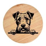 Tablou gravat pe lemn, caine rasa 'IRISH TERRIER'