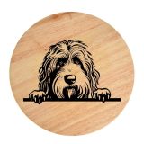 Tablou gravat pe lemn, caine rasa 'OTTERHOUND'