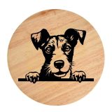 Tablou gravat pe lemn, caine rasa 'SMOOTH FOX TERRIER'