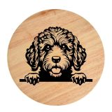 Tablou gravat pe lemn, caine rasa 'SPANISH WATER'