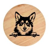 Tablou gravat pe lemn, caine rasa 'SWEDISH VALLHUND'