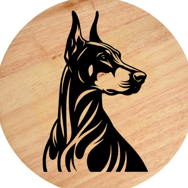 doberman1-svg.png-Photoroom Tablou gravat pe lemn, tocator de lemn caine DOBERMANN - imagine 3