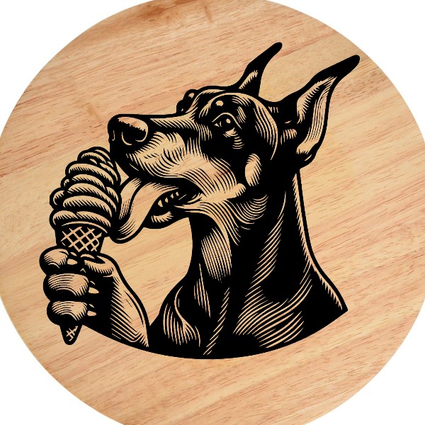 doberman__1.png-Photoroom Tablou gravat pe lemn, tocator de lemn caine DOBERMANN - imagine 9