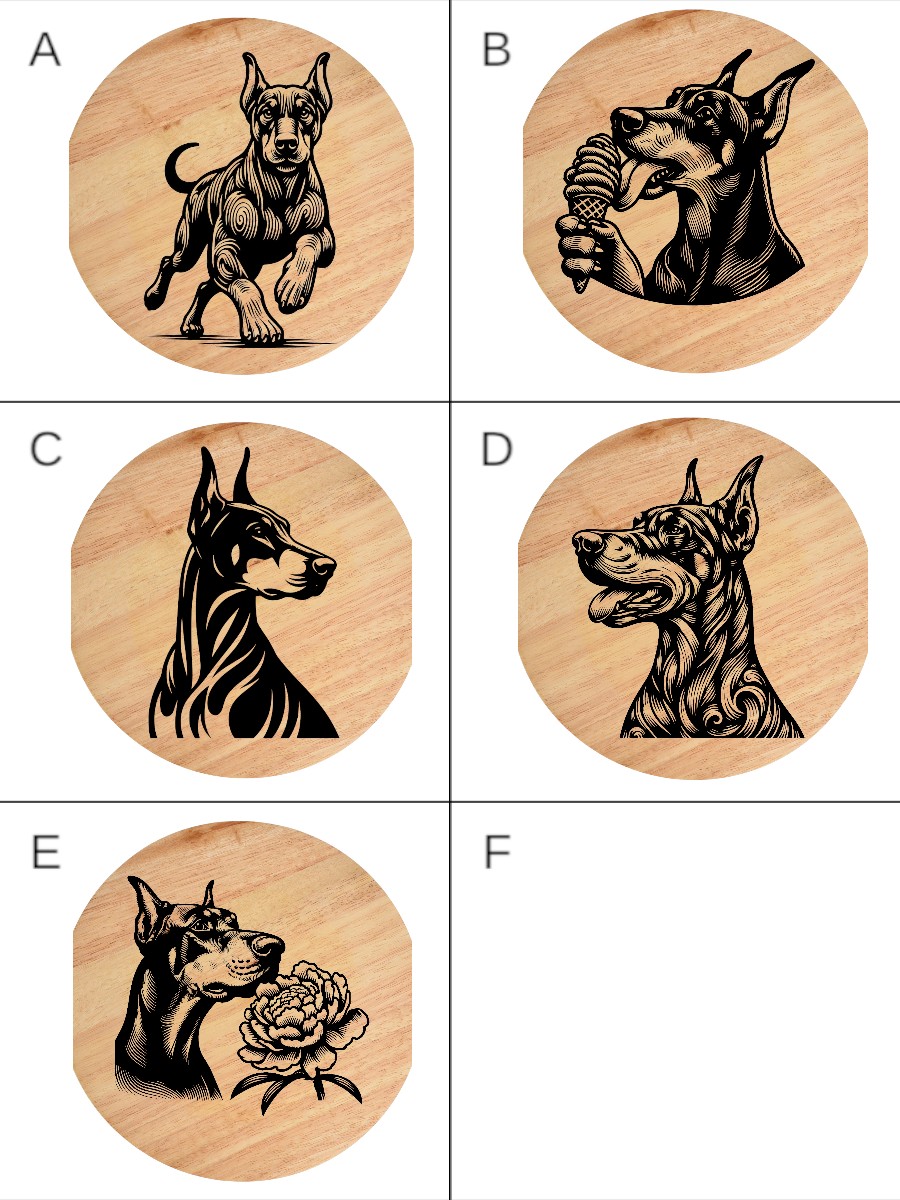 doberman__4-Photoroom Tablou gravat pe lemn, tocator de lemn caine DOBERMANN - imagine 5