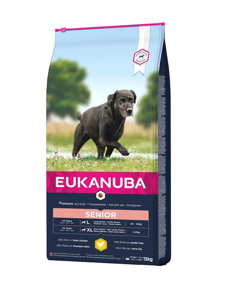EUKANUBA Caring Senior Large Breed Hrana uscata caini seniori talie mare, bogat in pui 15kg EUKANUBA Caring Senior Large Breed Hrana uscata caini seniori talie mare, bogat in pui 15kg - imagine 1