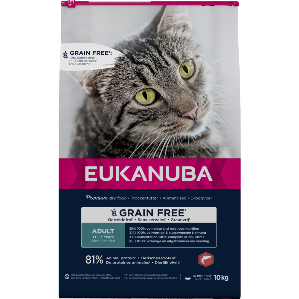 Hrana uscata Pisica EUKANUBA Adult Grain Free cu Somon 10kg Hrana uscata Pisica EUKANUBA  Adult Grain Free cu Somon 10kg - imagine 1
