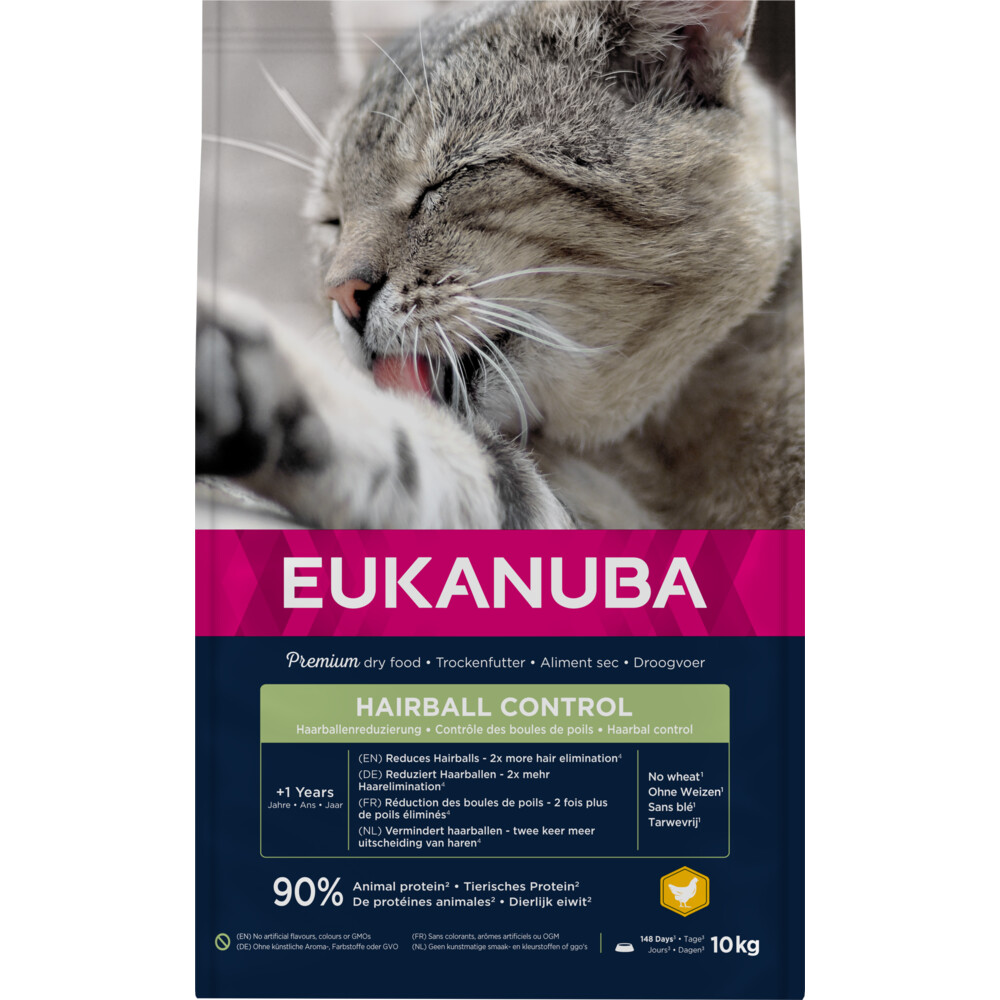 Hrana uscata Pisica EUKANUBA Adult Hairball Control Chicken 10kg-1 Hrana uscata Pisica EUKANUBA  Adult Hairball Control Chicken 10kg - imagine 1