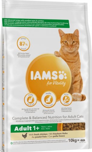 IAMS Hrană uscată pentru pisici adulte Vitality cu pui proaspăt–10 kg