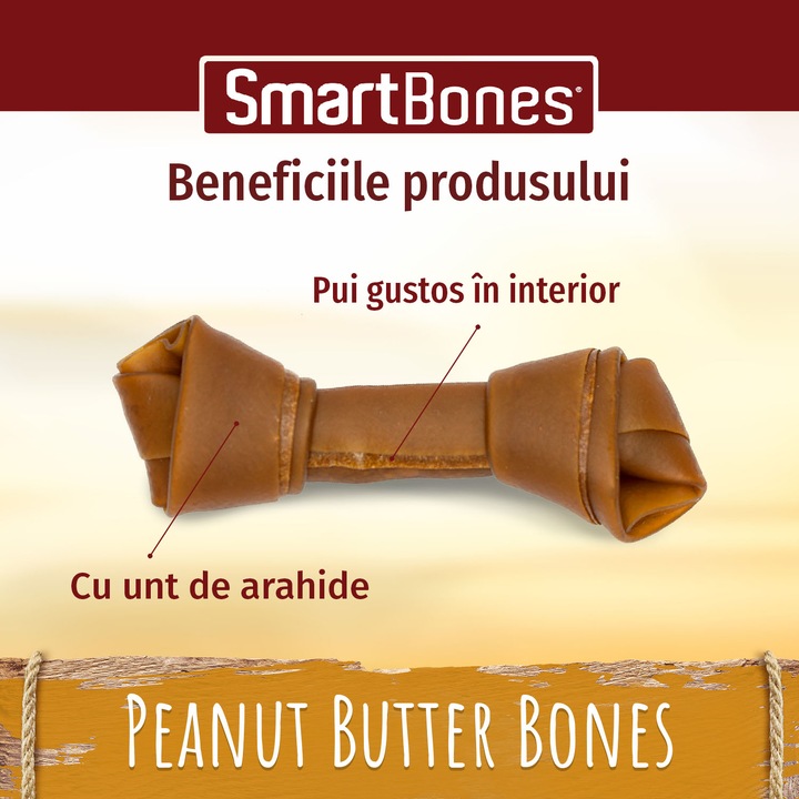 Recompese pentru caini SmartBones, PeanutButter Mini, 8 buc-3 Recompese pentru caini SmartBones, PeanutButter Mini, 8 buc - imagine 4